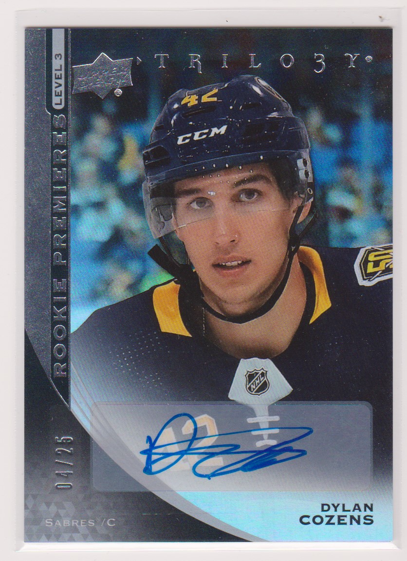 (image for) 2020-21 Upper Deck Trilogy Silver AUTO RC #DC Dylan Cozens 4/25